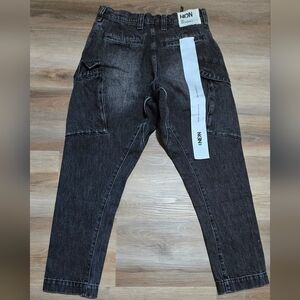 NEON Denim Brand Charlie Black Acid Wash Wash Harem Tapered Jeans Size 29